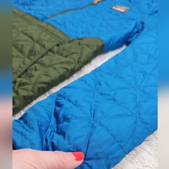 LL Bean Katahdin Pullover Quilted Colorblock Anorak Jacket Tuscan Olive/Teal XXS - Picture 15 of 15